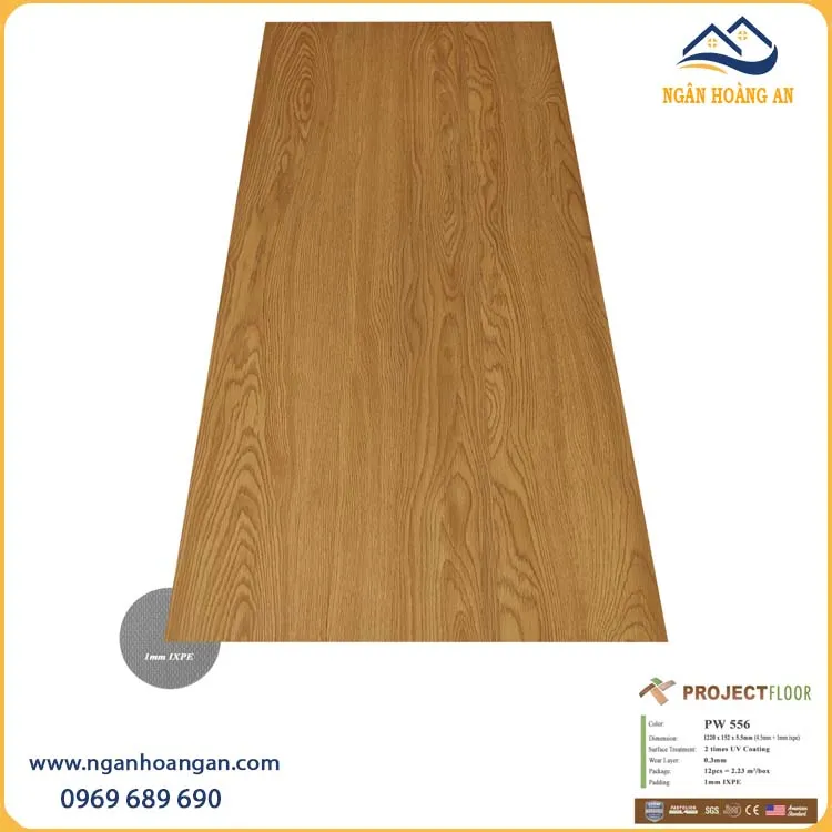 Sàn Nhựa Vinyl Hèm Khóa Giả Gỗ Project Floor PW556 5.5mm